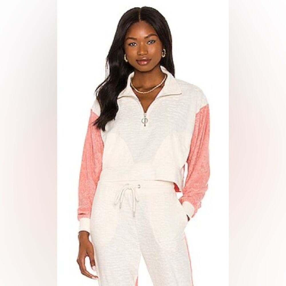 Revolve L*Space Best Life Terry Pullover in Primrose & Cream XL
